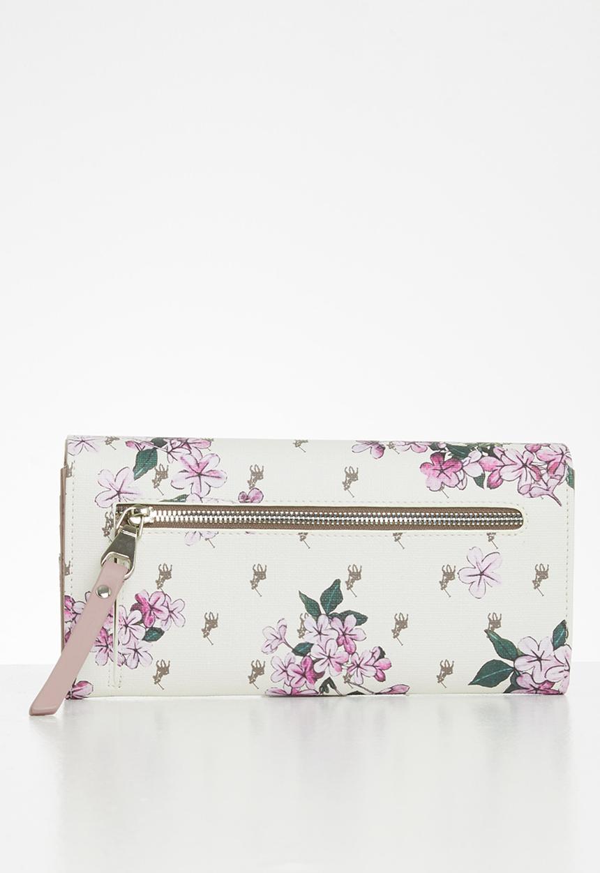 POLO - Floral clutch purse - cream
