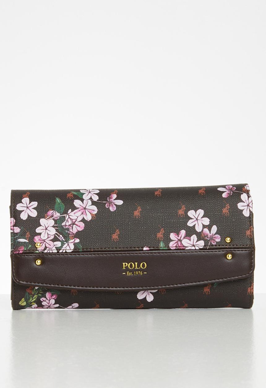 POLO - Floral clutch purse - brown