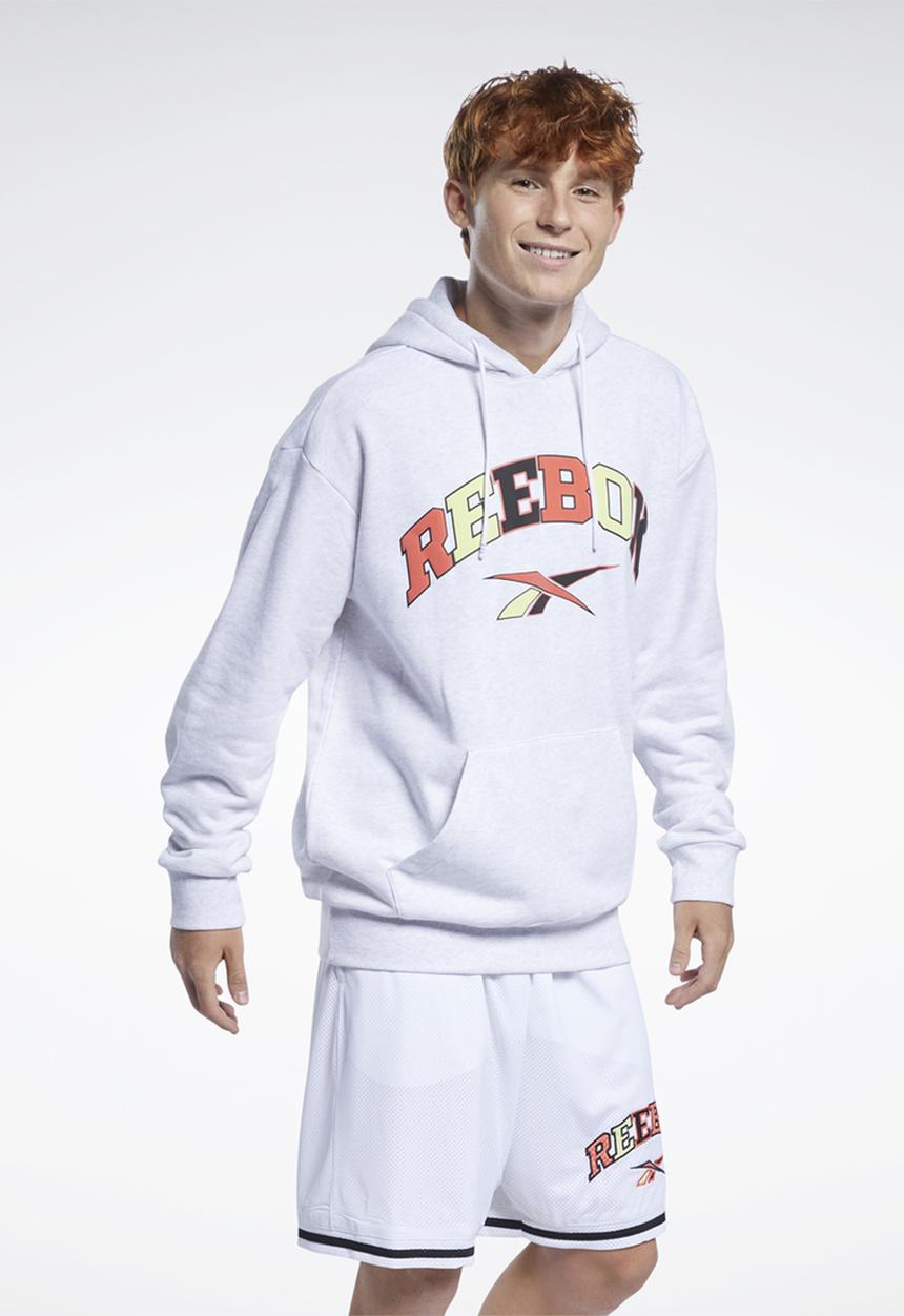 Reebok - Cl bball hoodie sweatshirts - white melange
