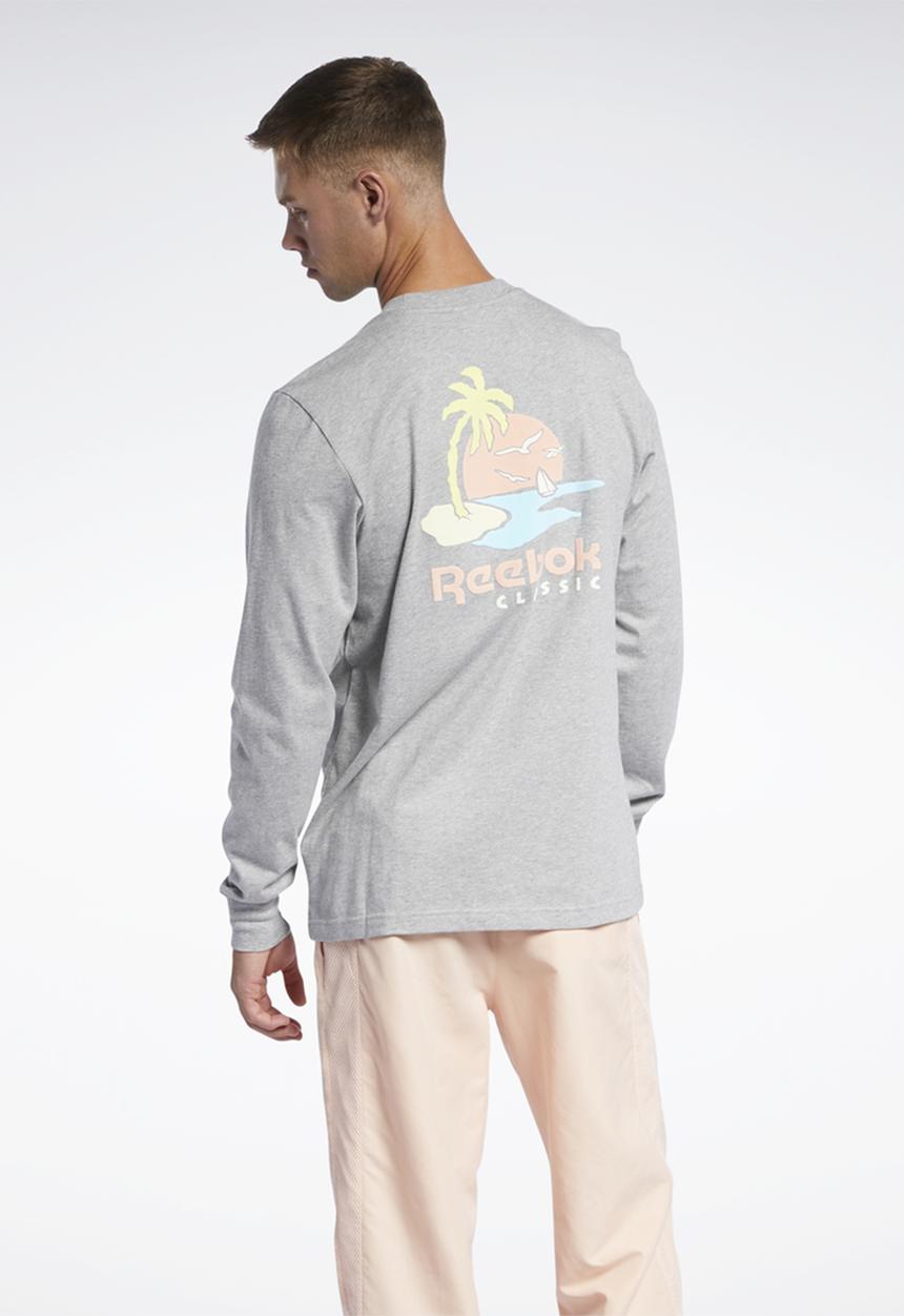 Reebok - Cl sr ls tee - medium grey heather