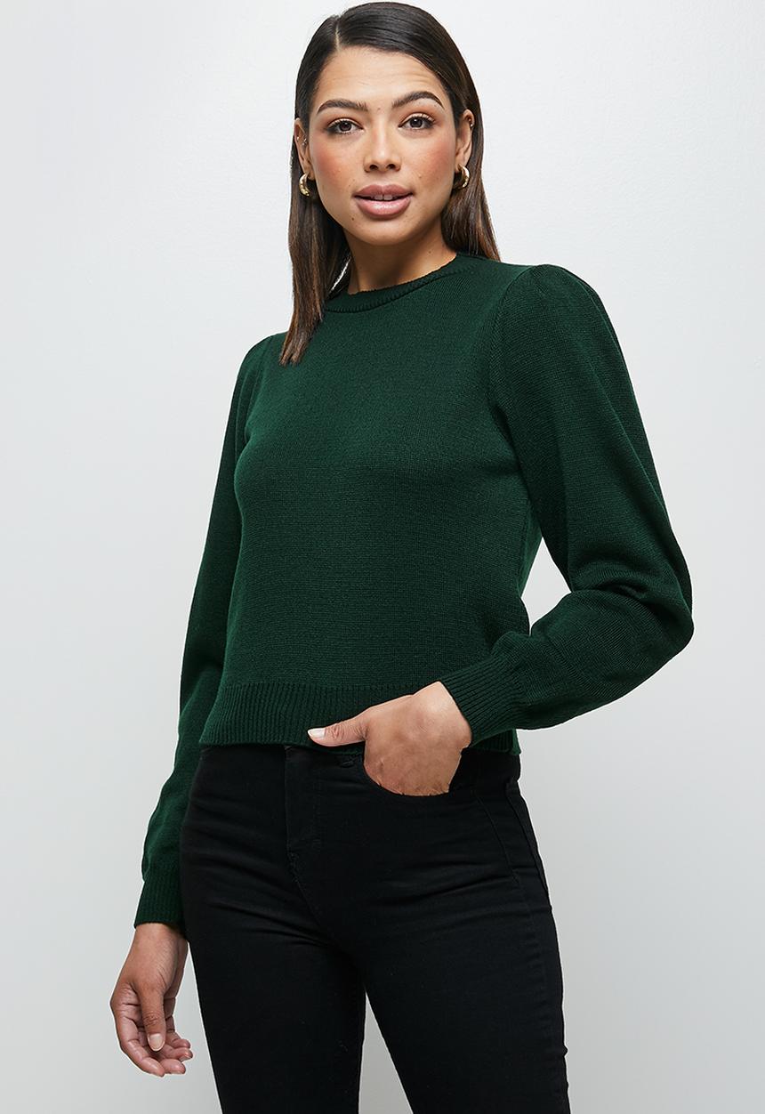 edit - Mutton sleeve jumper - green