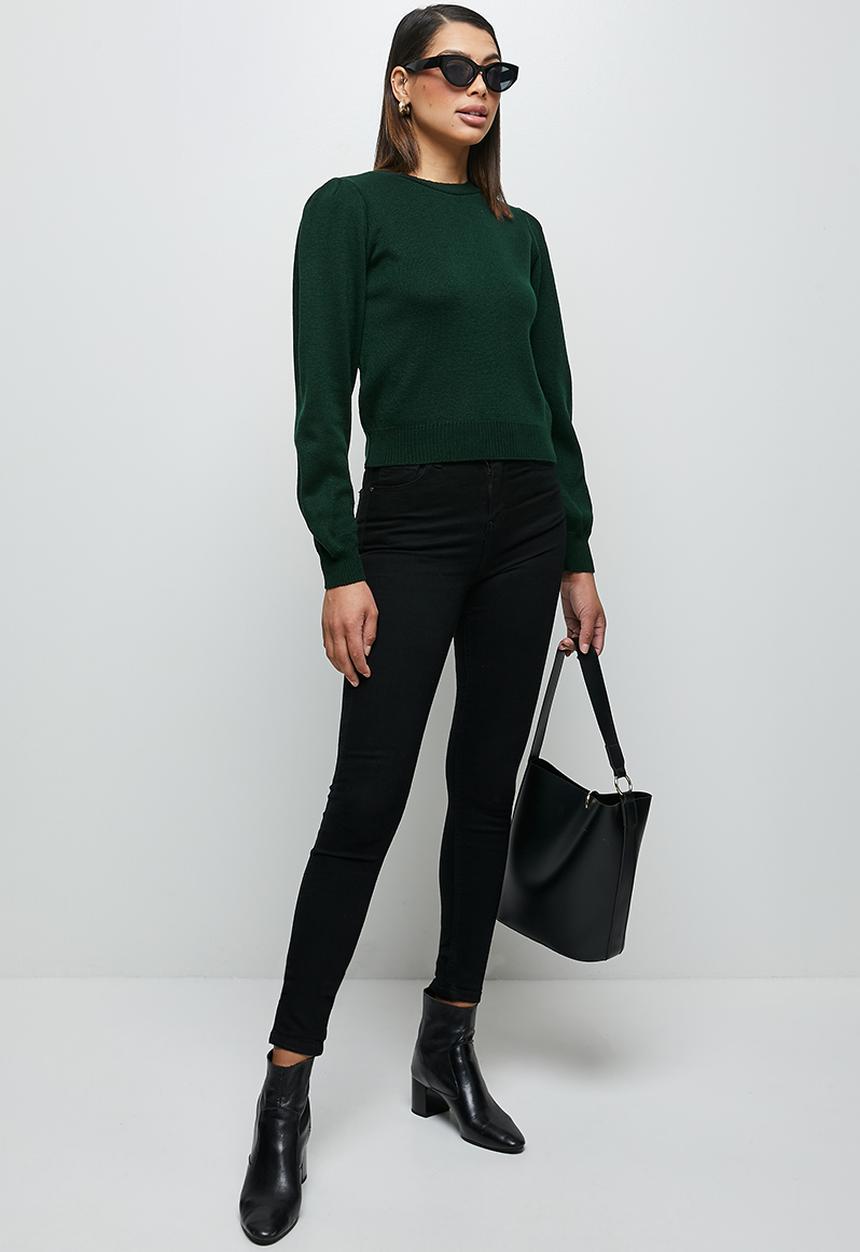 edit - Mutton sleeve jumper - green