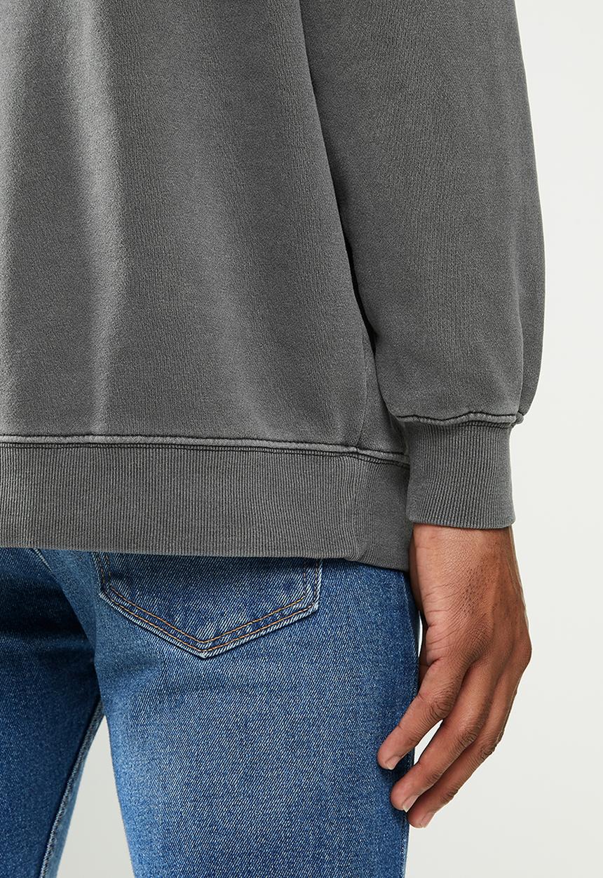 Factorie - Elite oversized crew - washed black/seattle