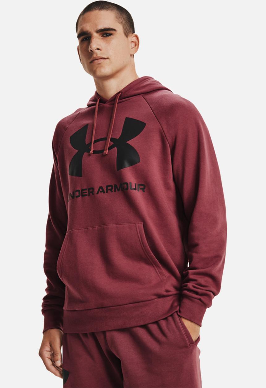 Under Armour - Ua rival fleece big logo hoodie - burgundy 