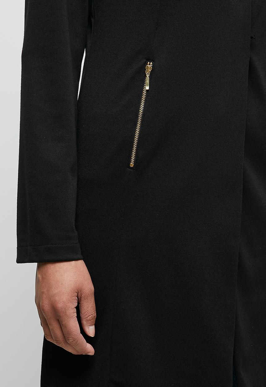 edit - Longline ponti zipped jacket - black