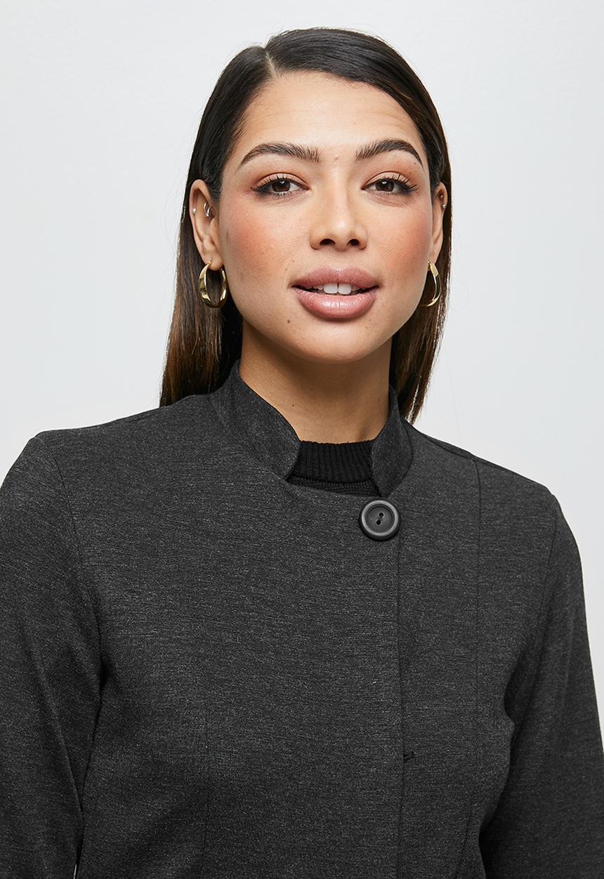 edit - Longline ponti zipped jacket - charcoal