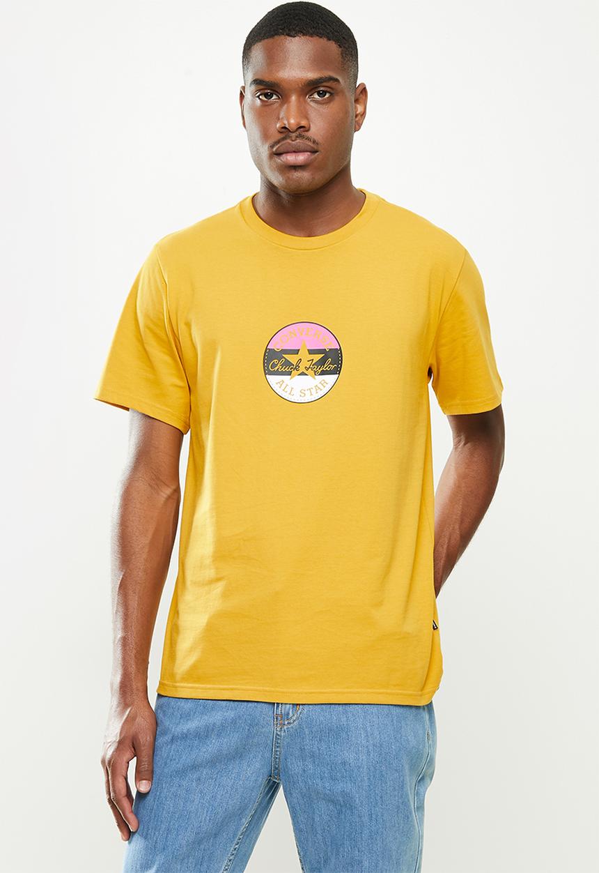 Converse - Striped center front chuck patch short sleeve tee - gold dart
