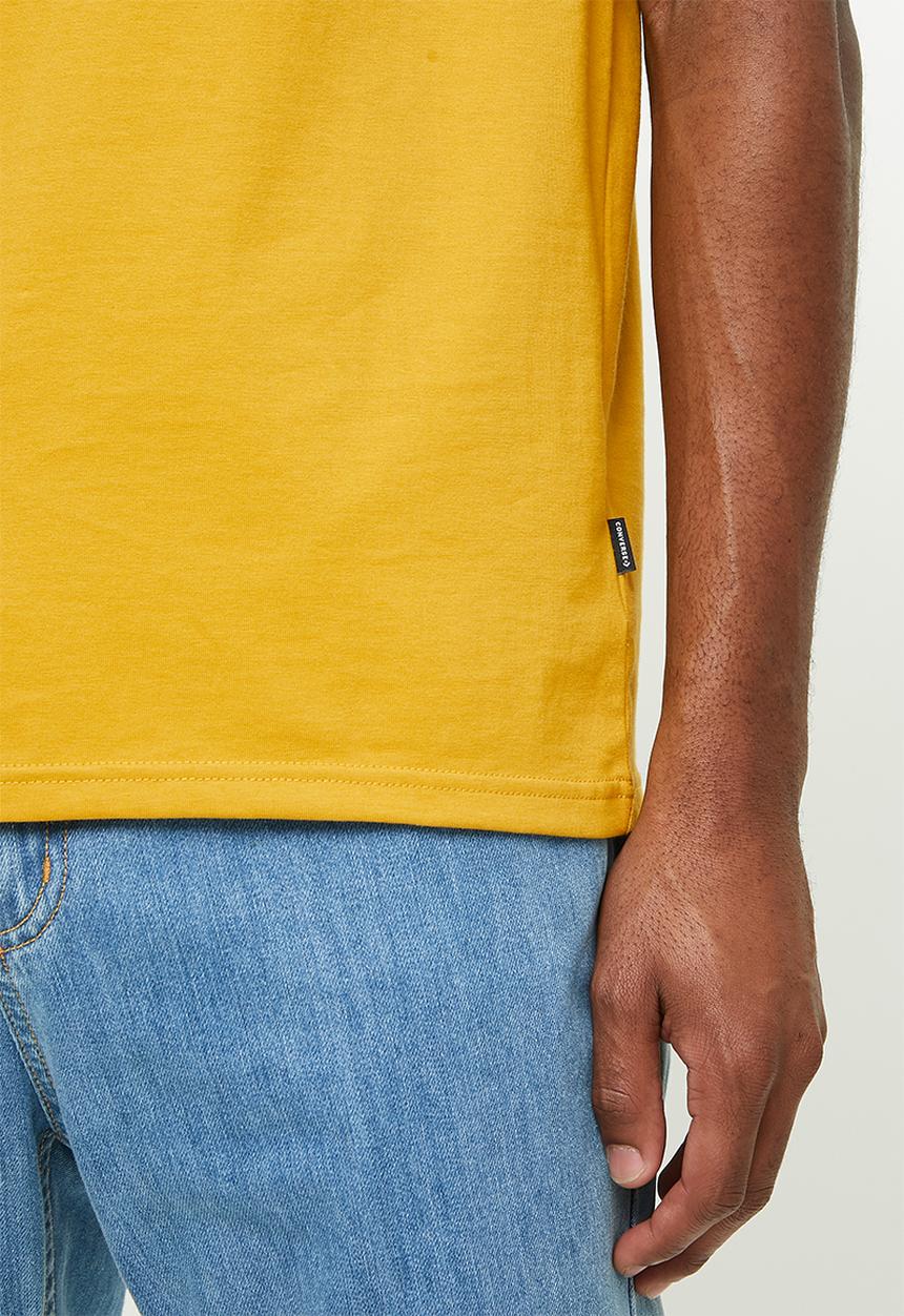 Converse - Striped center front chuck patch short sleeve tee - gold dart