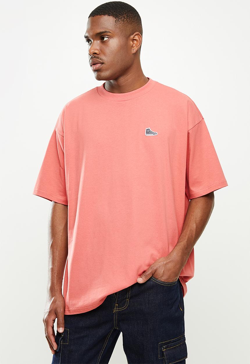Converse - Converse chuck taylor sneaker patch graphic tee - terracotta pink