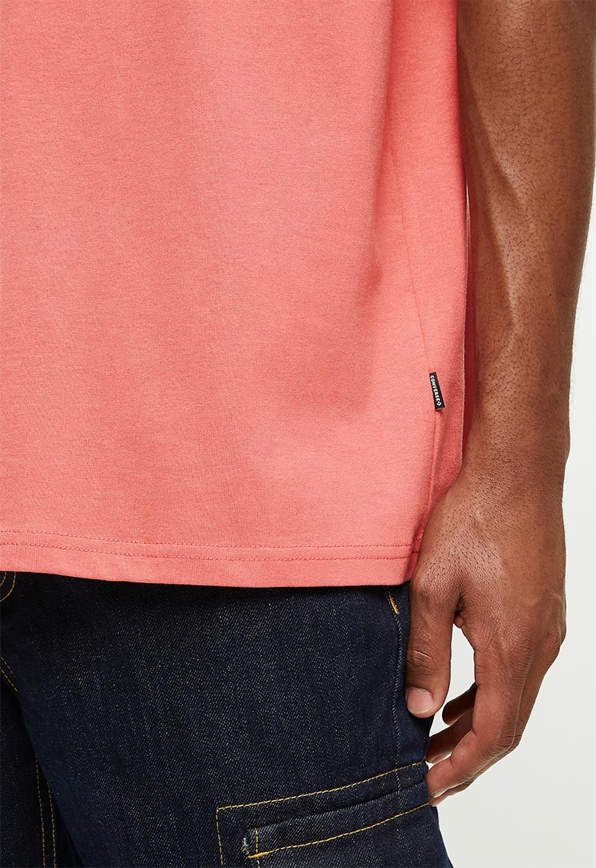 Converse - Converse chuck taylor sneaker patch graphic tee - terracotta pink