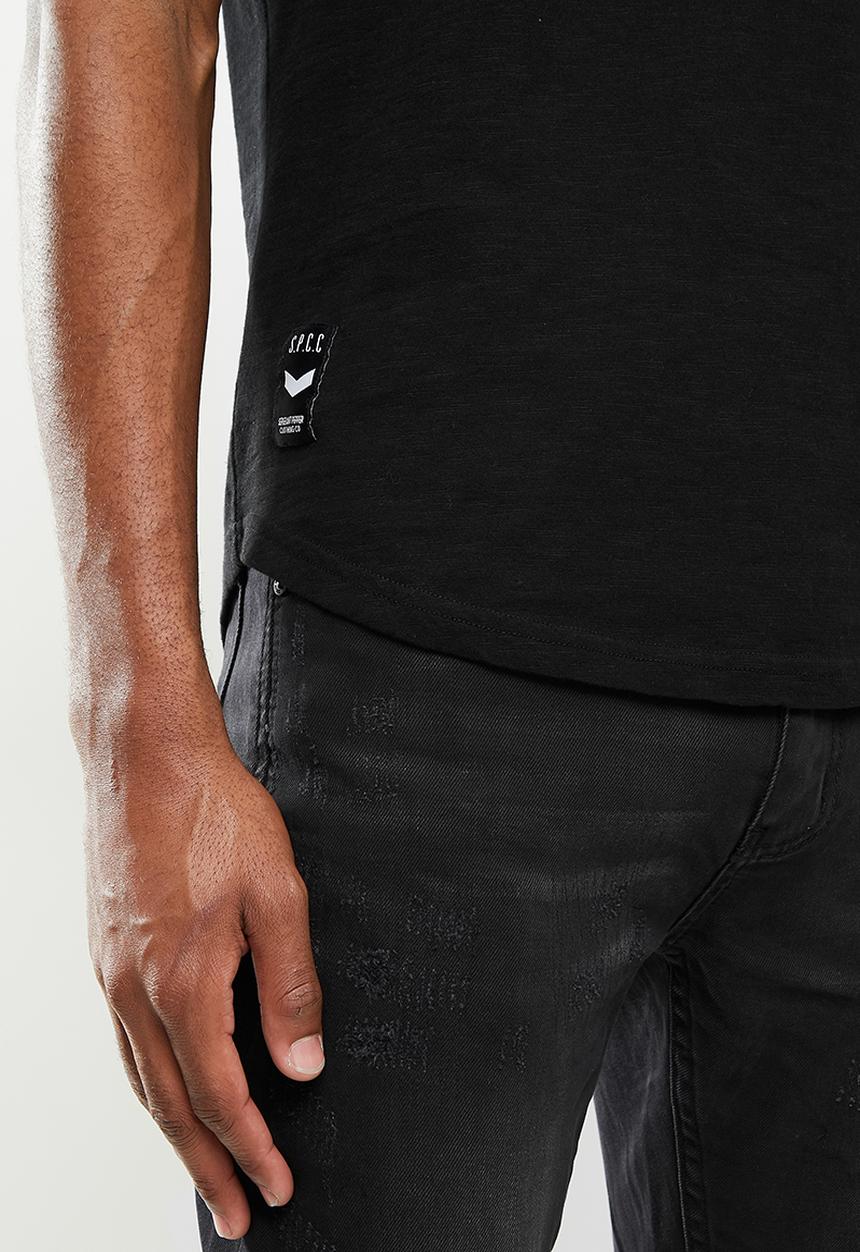 S.P.C.C - Alpha scooped hem tee - black 