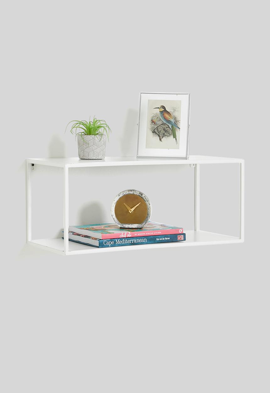 Sixth Floor - Double ledge wall shelf- white