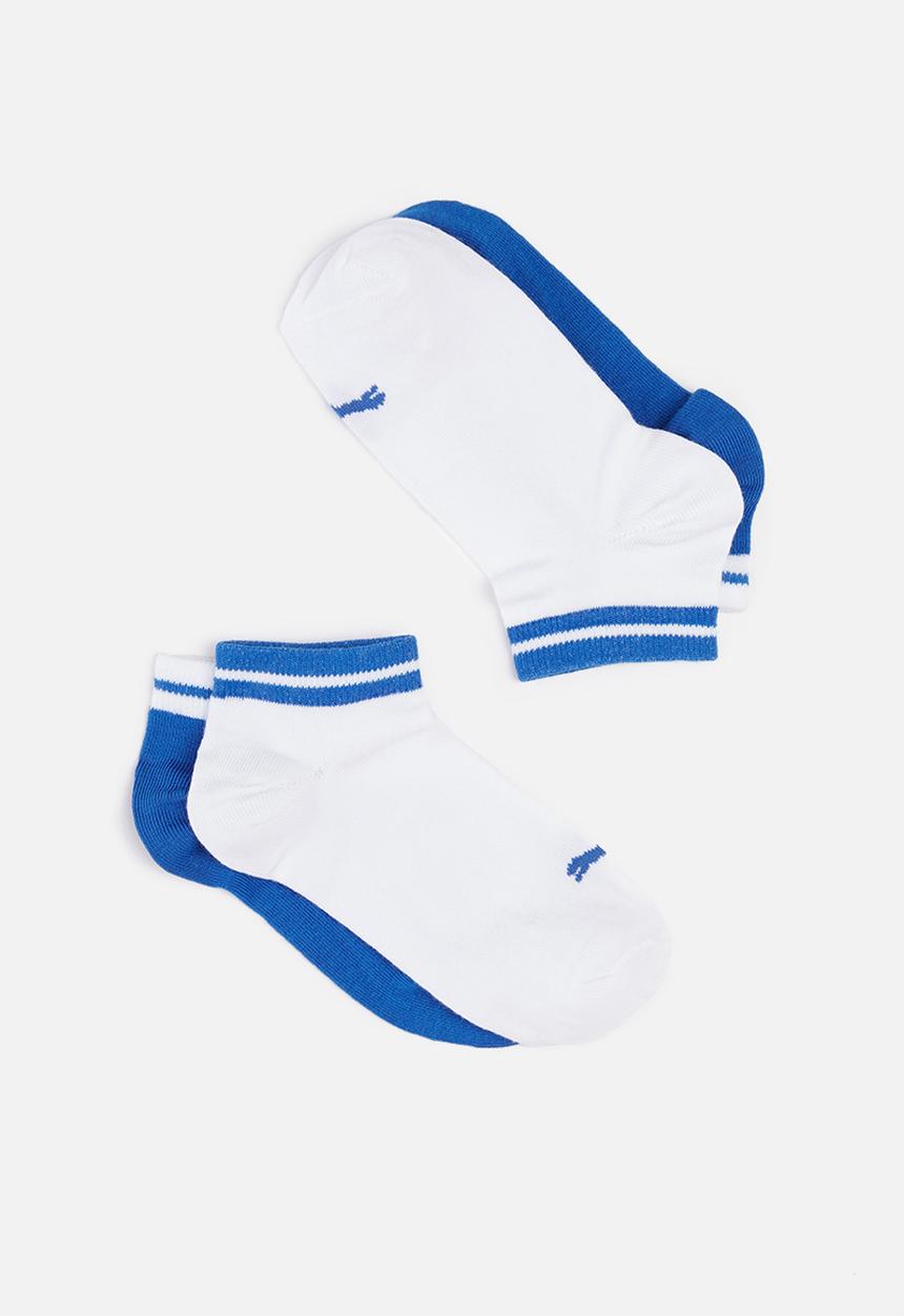 PUMA - Boys 2 pack secret socks - blue & white