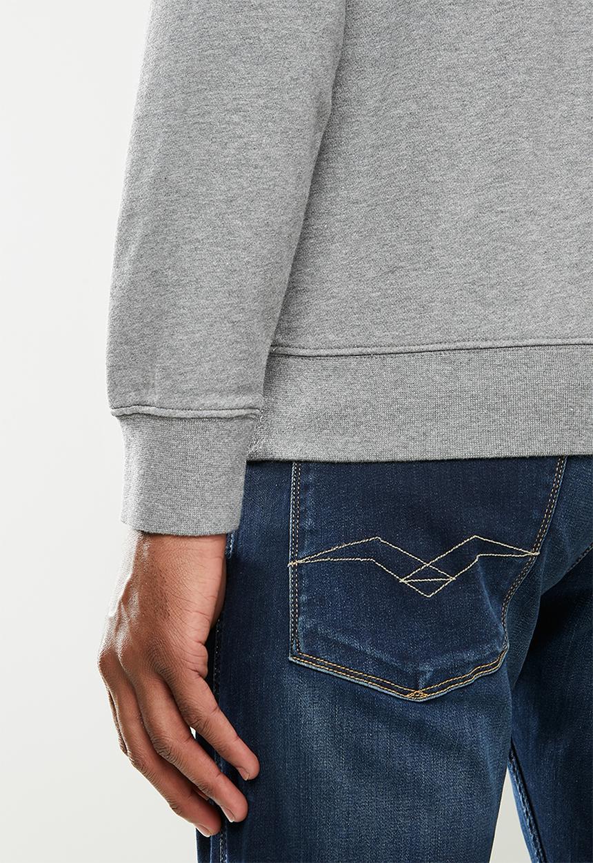 Replay - Replay embossed logo crew fleece - grey