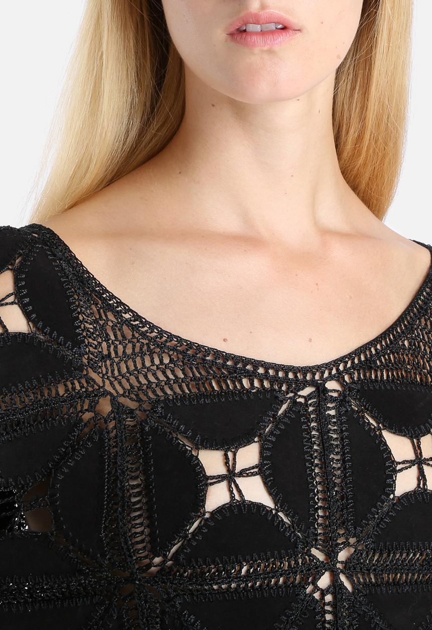Glamorous - Suedette Cropped Tassel Top