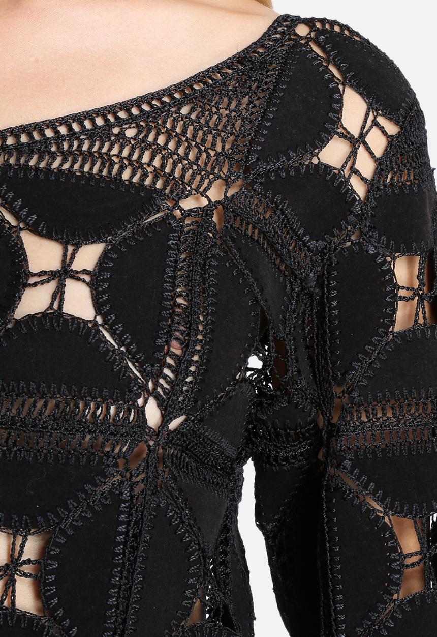 Glamorous - Suedette Cropped Tassel Top