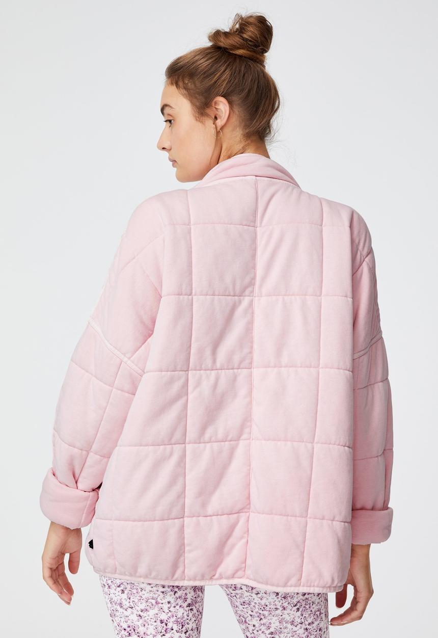 Cotton On - Quilted zip through jacket - pink sherbet