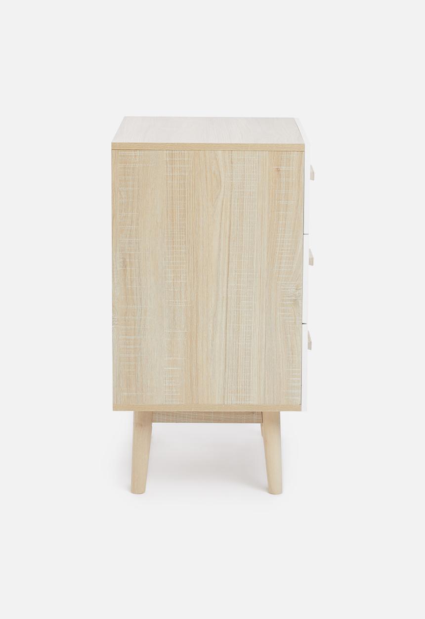 Sixth Floor - Alva 3 drawer storage - white & natural