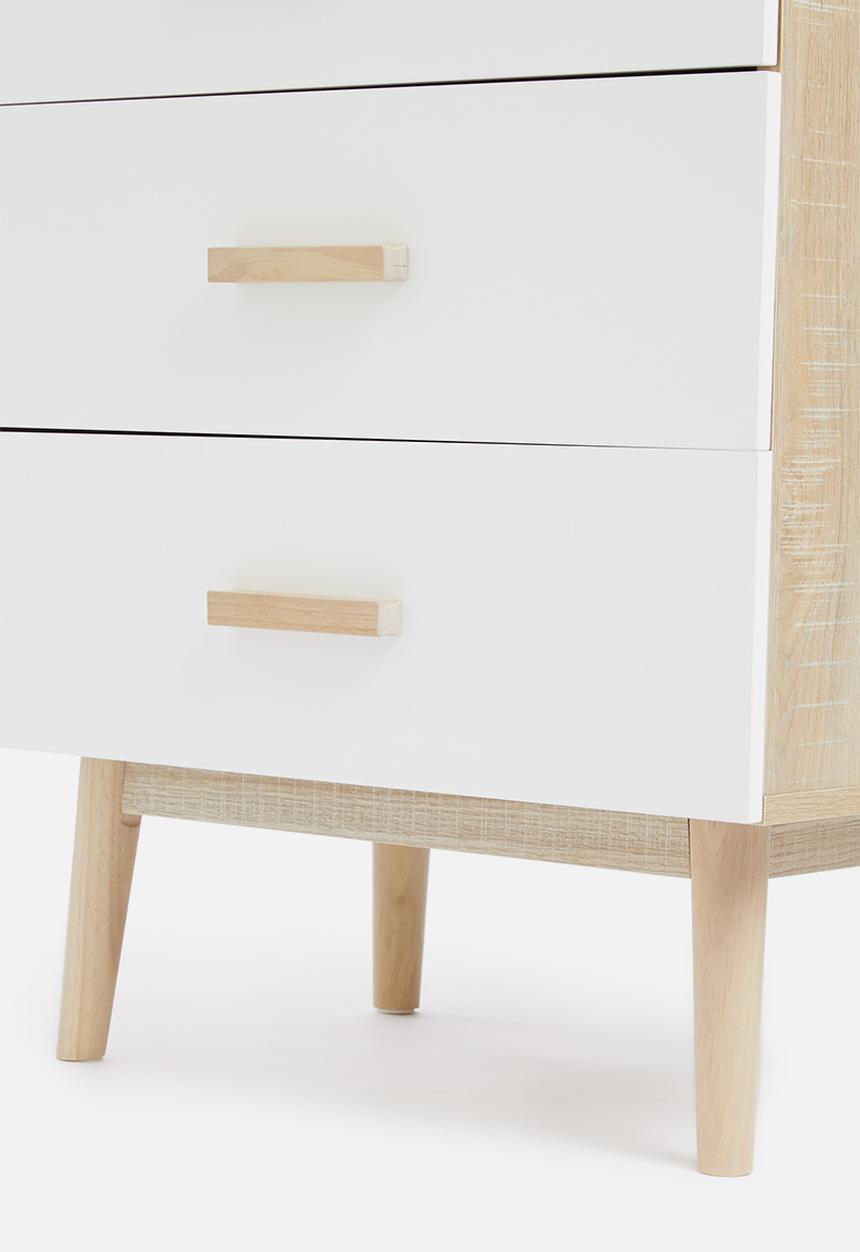 Sixth Floor - Alva 3 drawer storage - white & natural