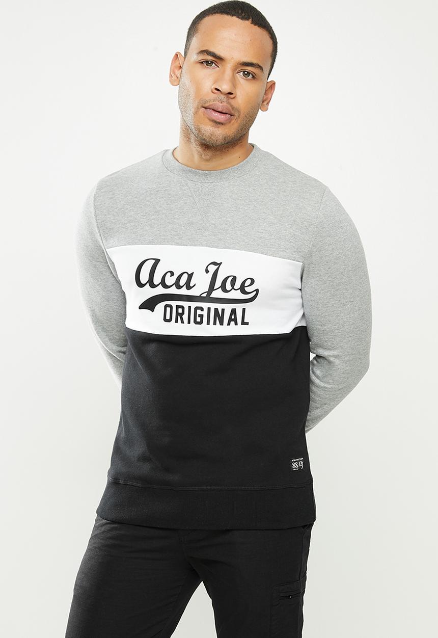 Aca Joe - Aca joe colour block fleece crew neck pullover - multi 
