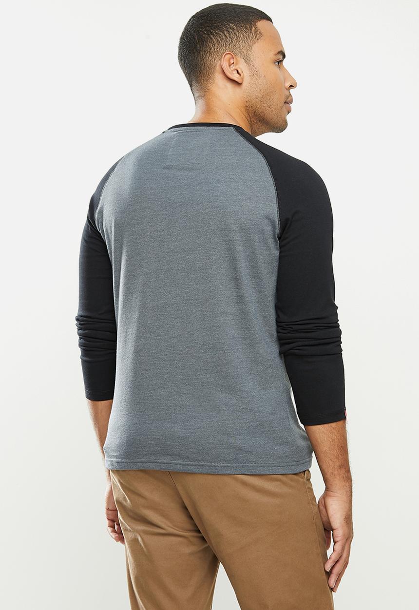 Aca Joe - Aca joe raglan long sleeve tee - grey & black 
