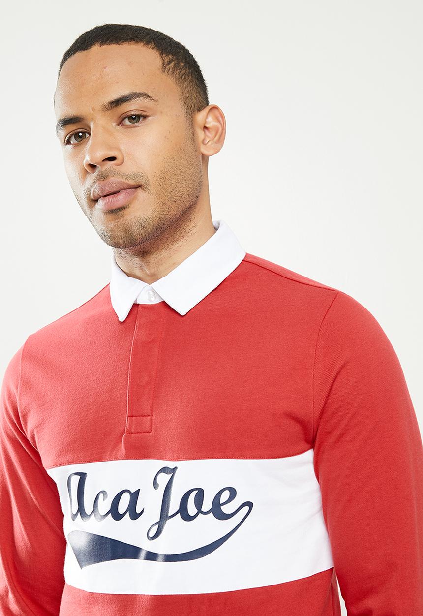 Aca Joe - Aca joe big stripe rugby jersey - red