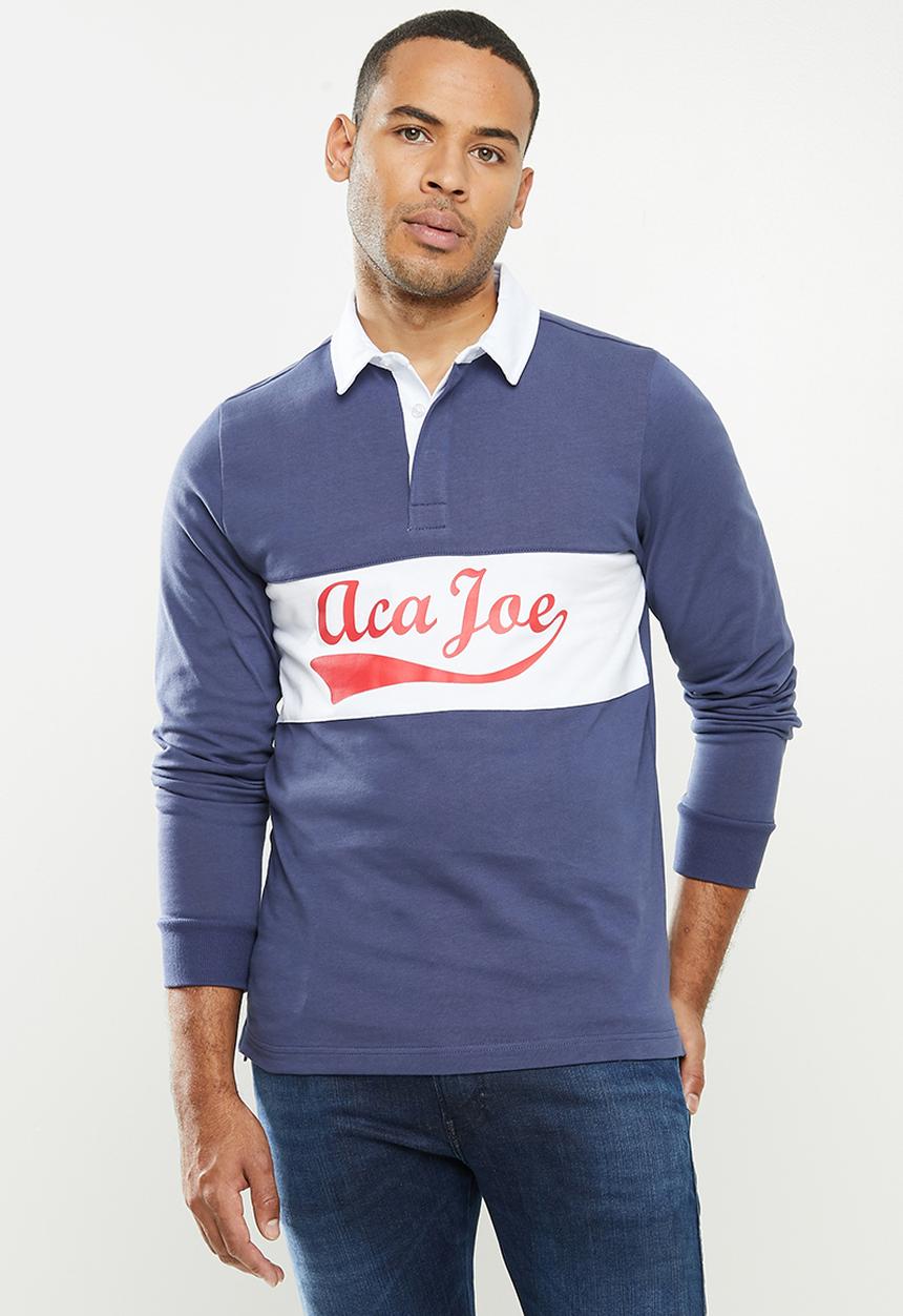 Aca Joe - Aca joe big stripe rugby jersey - blue