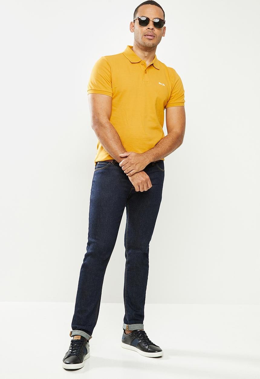 Aca Joe - Aca joe small aj logo golfer - mustard
