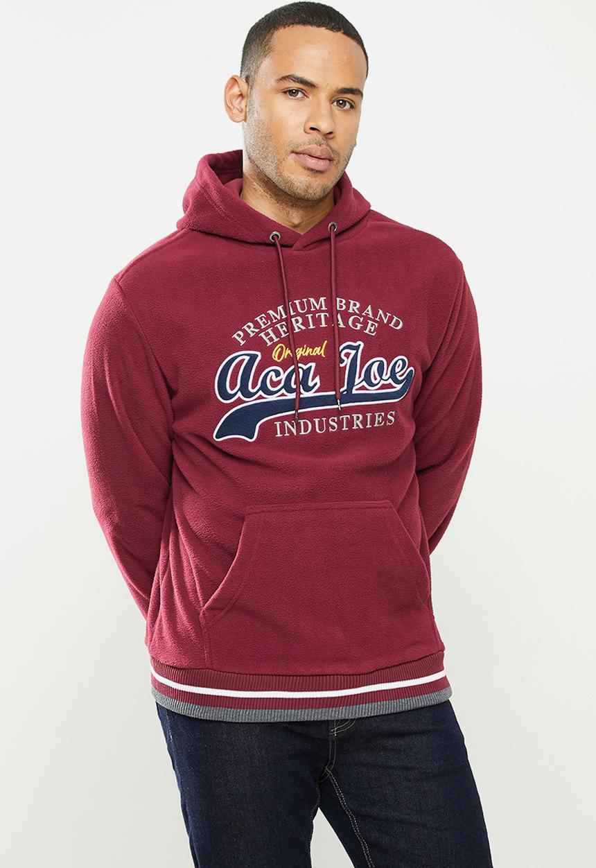 Aca Joe - Aca joe polar fleece hoody - maroon