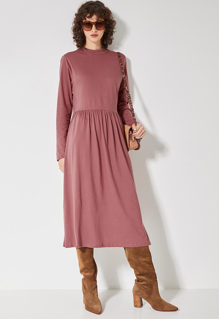 Superbalist - Babydoll long sleeve midi dress - pink