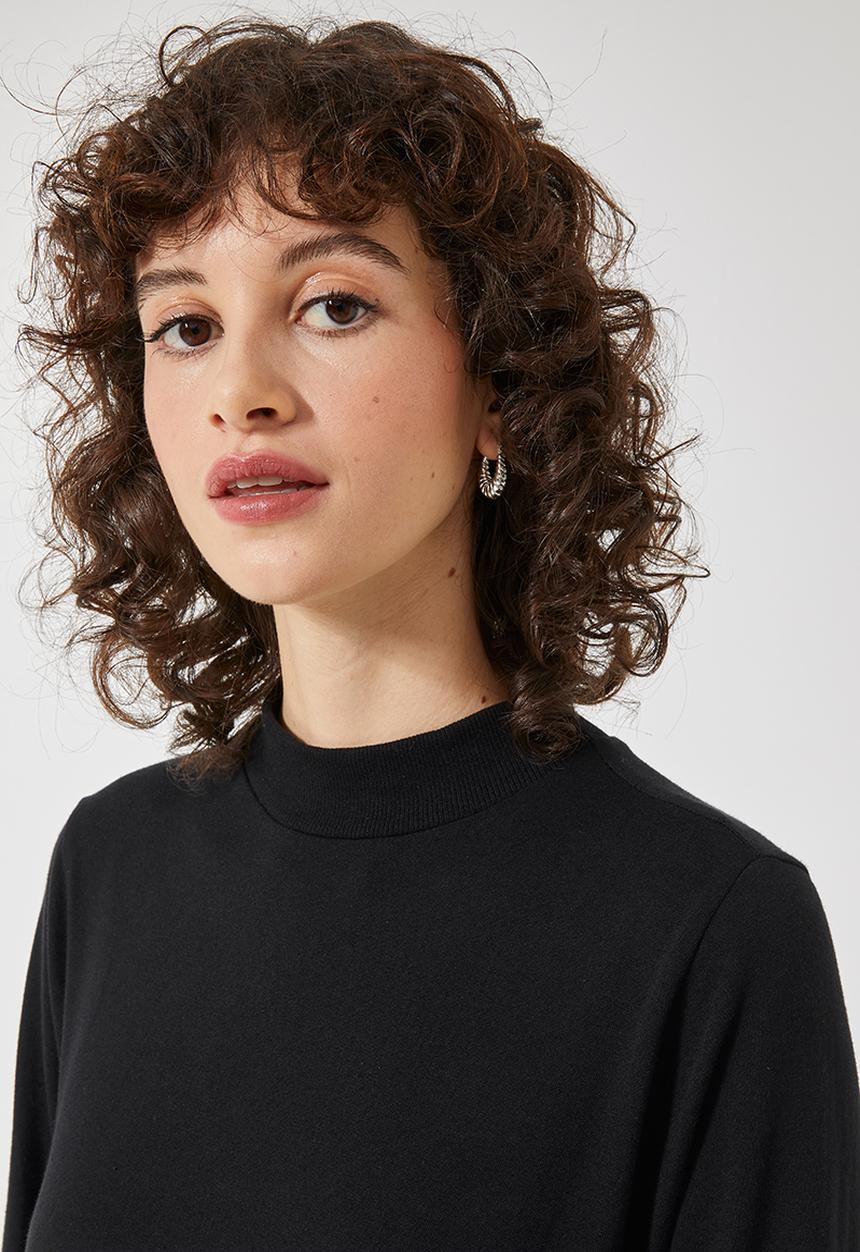 Superbalist - Babydoll long sleeve midi dress - black
