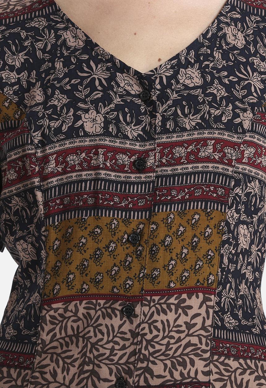 Glamorous - Printed Button Down Playsuit