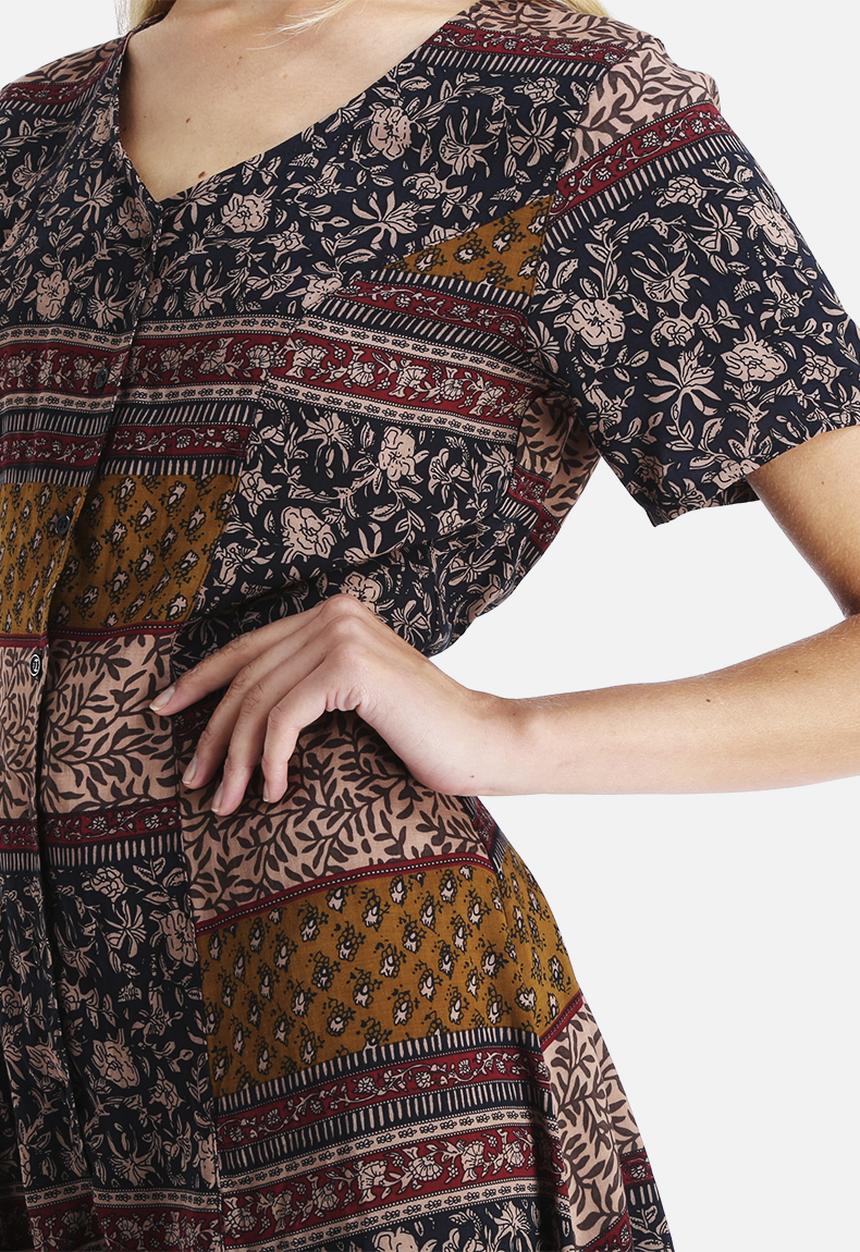 Glamorous - Printed Button Down Playsuit
