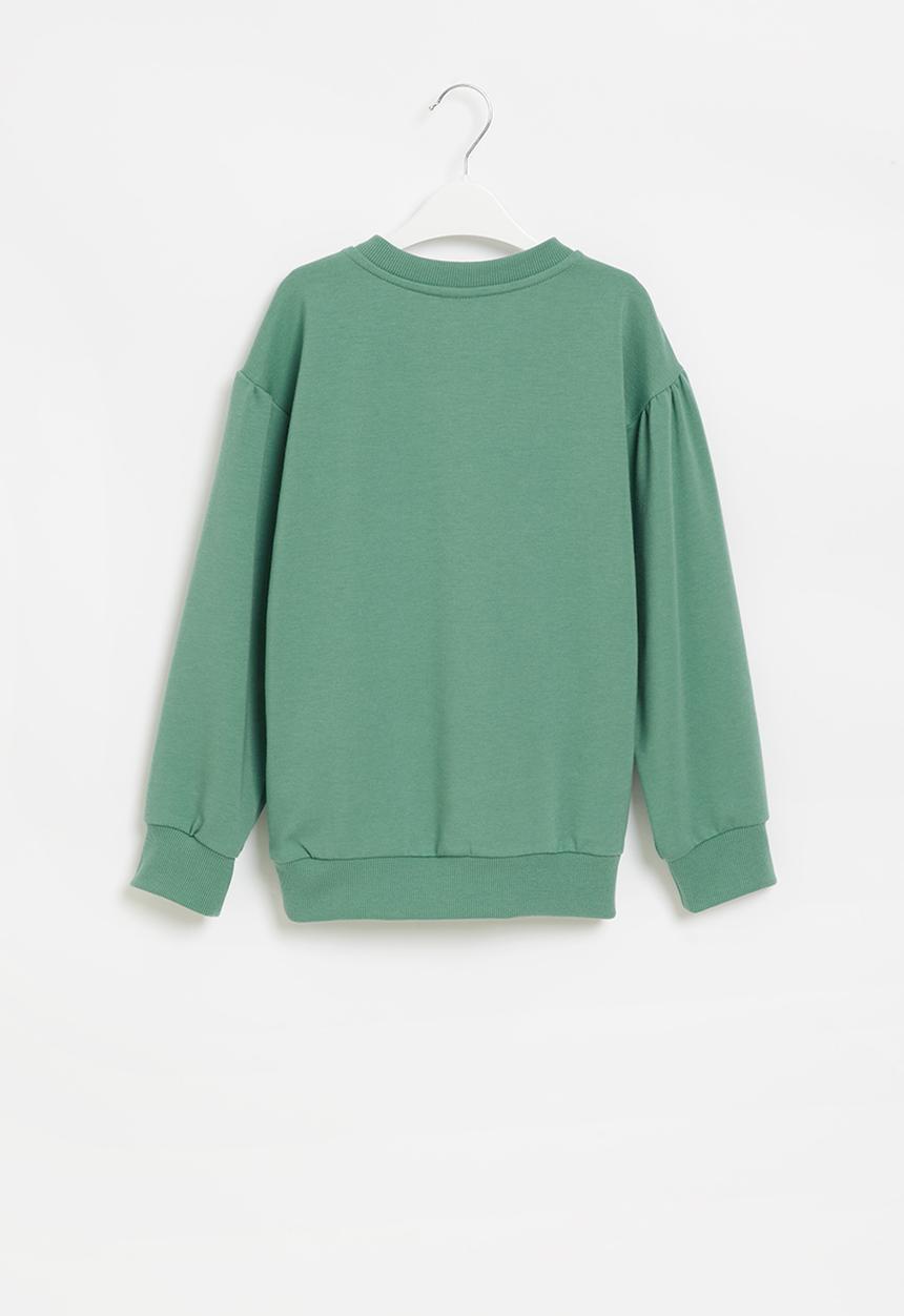 Pop Candy - Younger girls printed styled sweater - green
