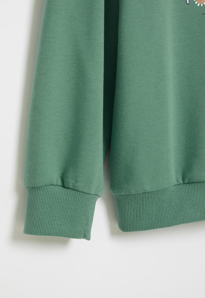 Pop Candy - Younger girls printed styled sweater - green