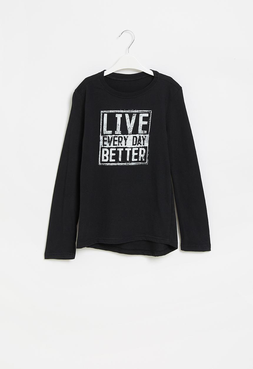 Rebel Republic - Boys long sleeve styled tee - black