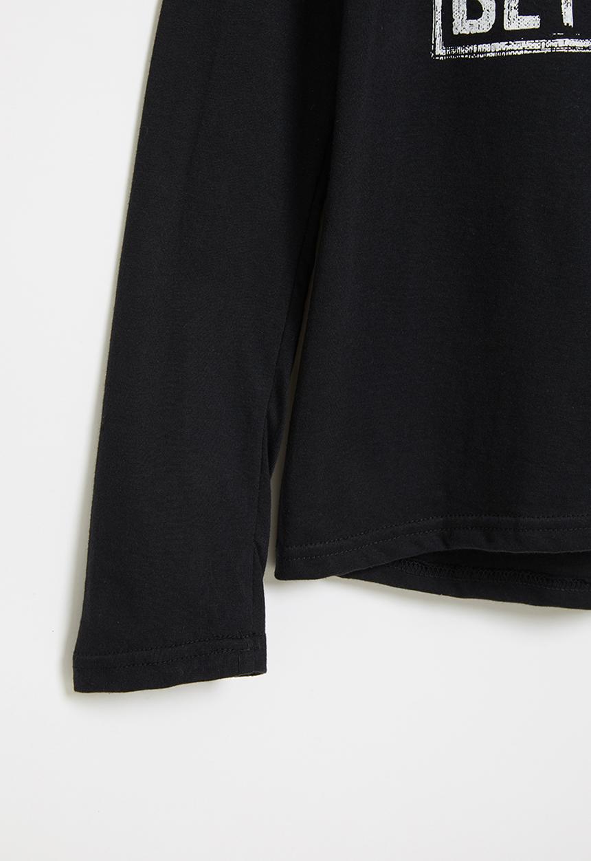 Rebel Republic - Boys long sleeve styled tee - black