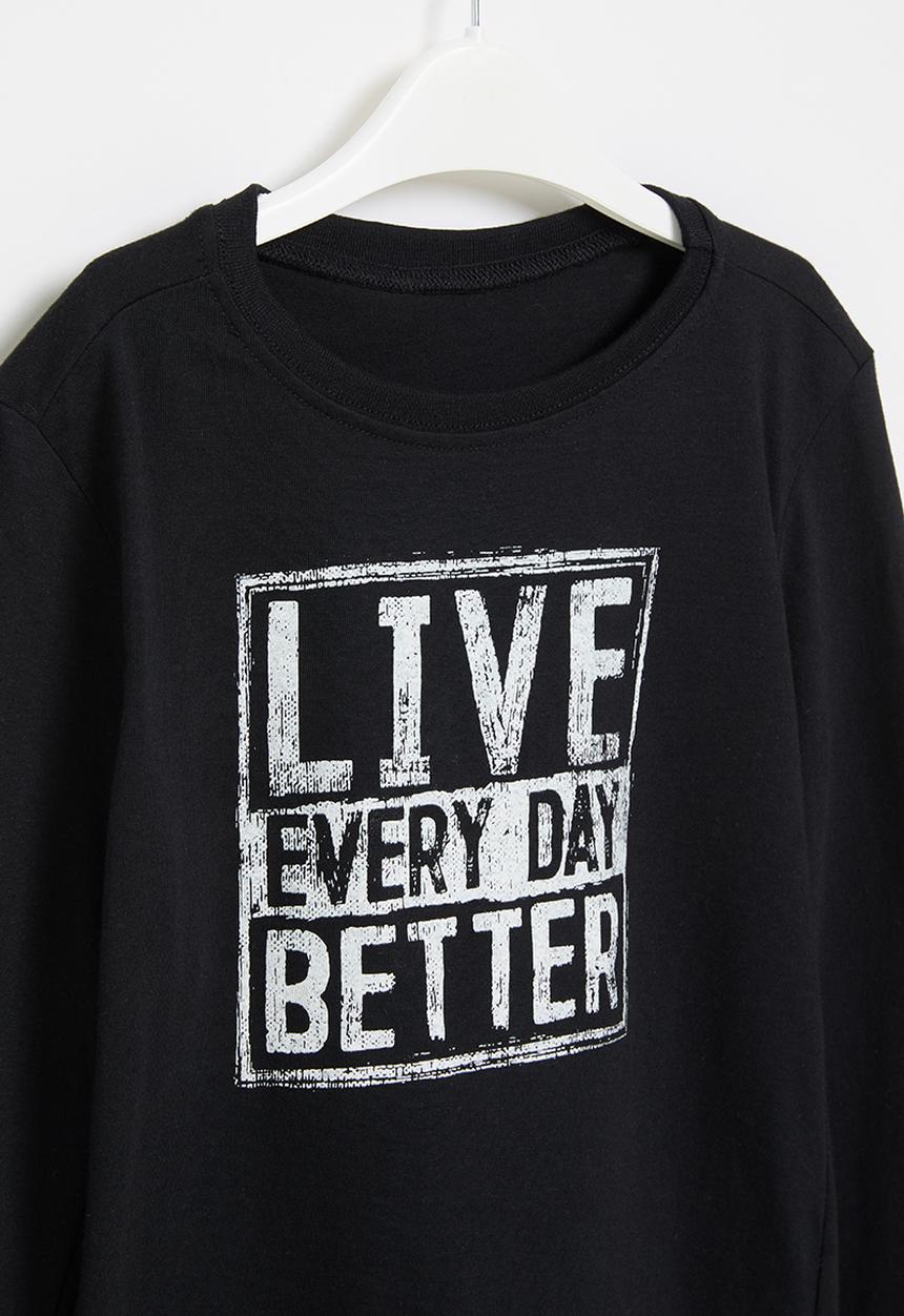 Rebel Republic - Boys long sleeve styled tee - black