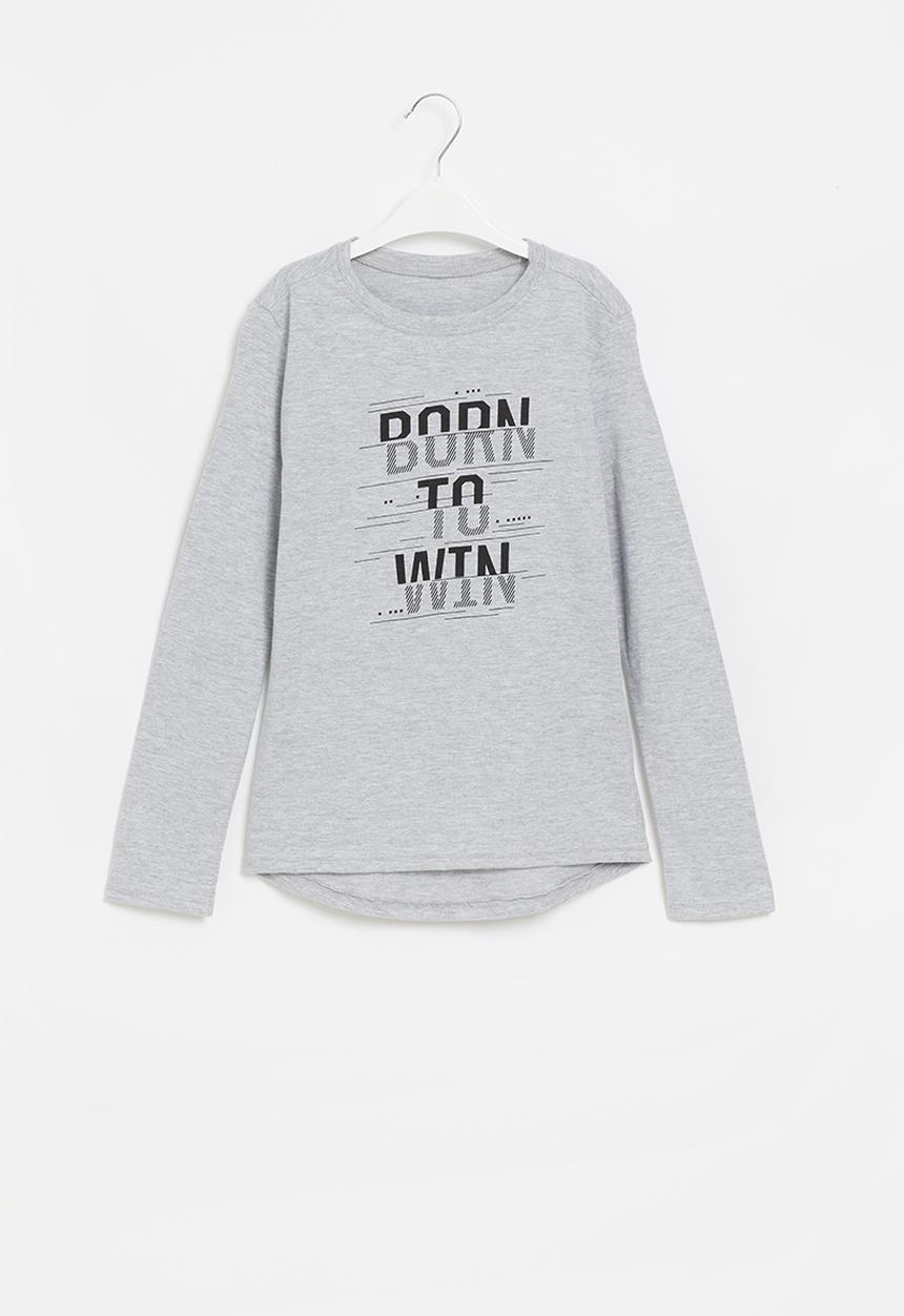 Rebel Republic - Boys long sleeve styled tee - grey