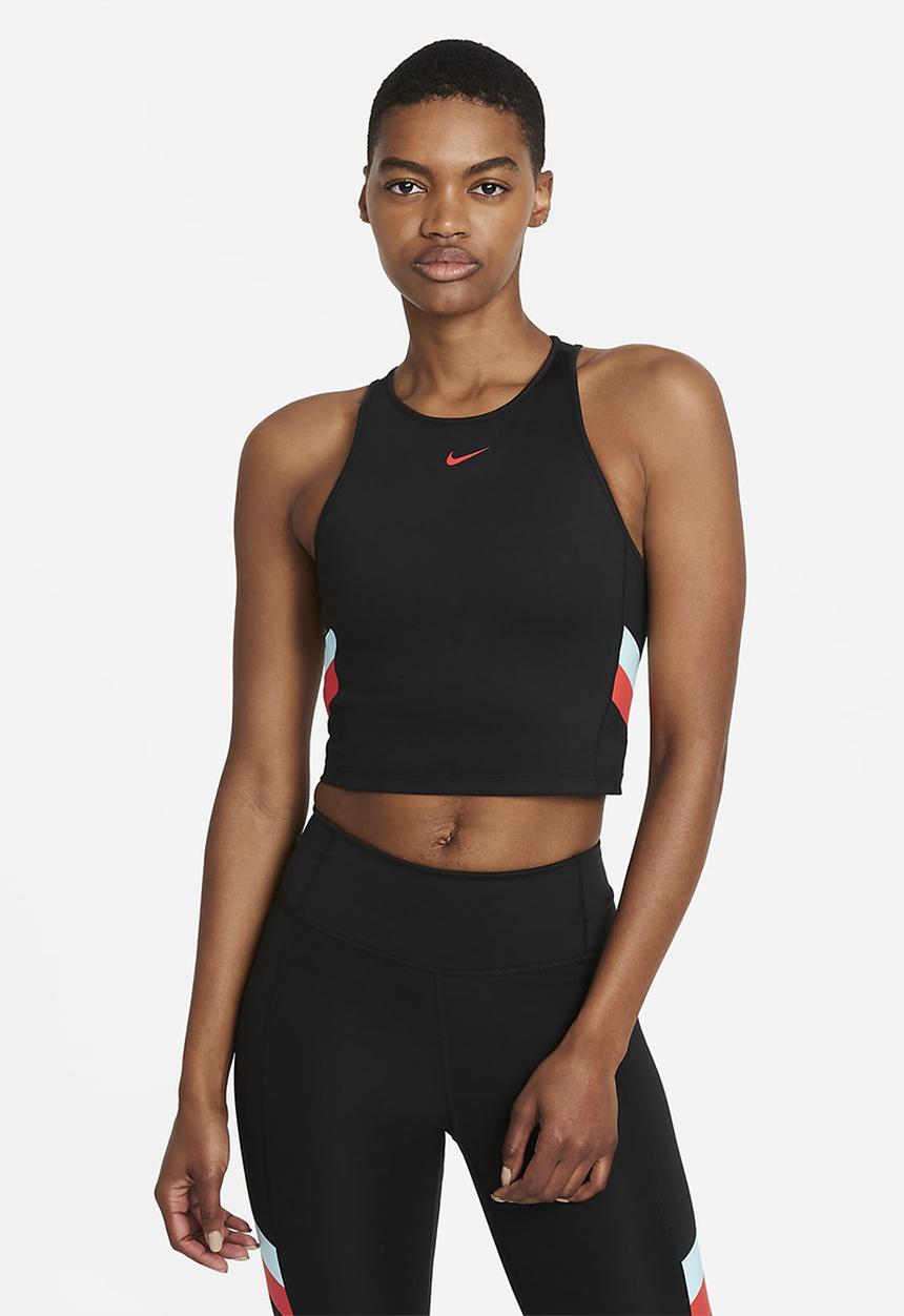 Nike - Nk clrbk stripe crop tank - black/chile red