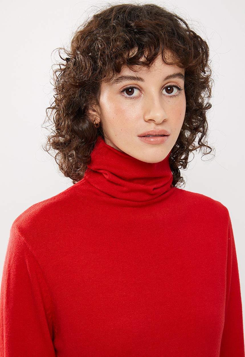 STYLE REPUBLIC - Turtleneck long sleeve jersey - red