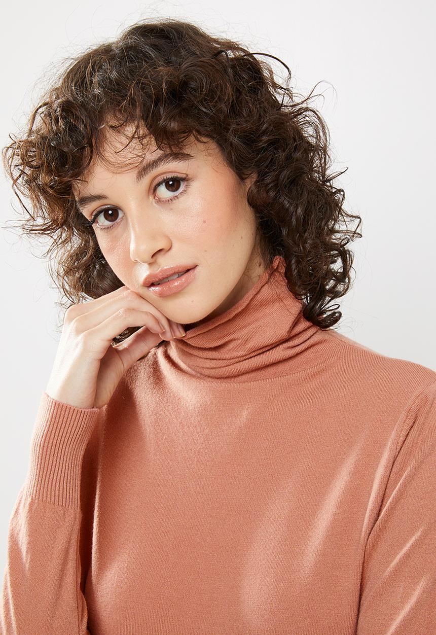 STYLE REPUBLIC - Turtleneck long sleeve jersey - pink
