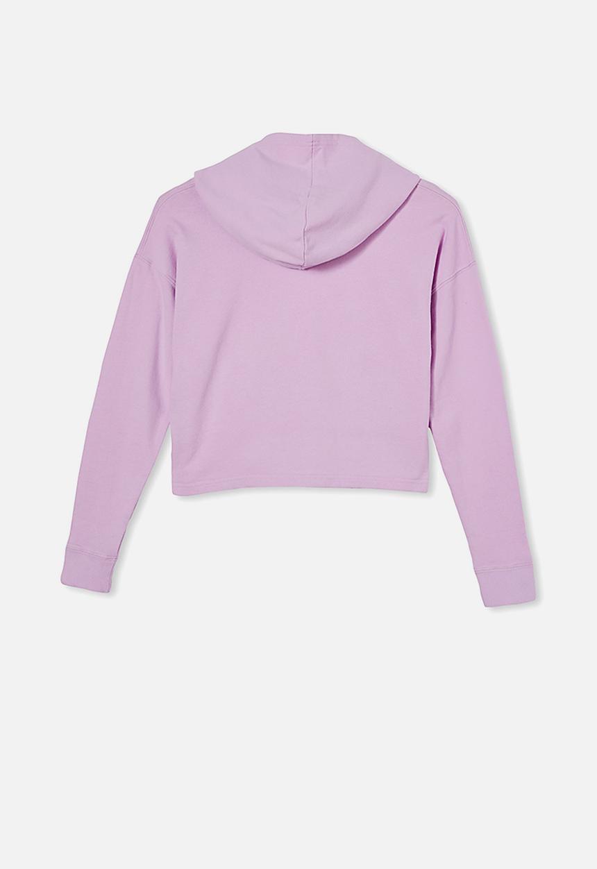 Free by Cotton On - Serena crop hoodie - pale violet/curious