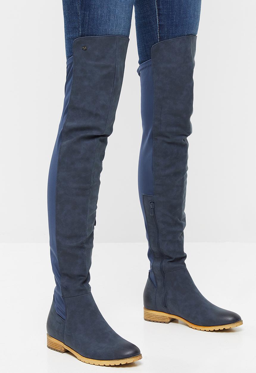Miss Black - Krabi 7 over the knee boot - navy