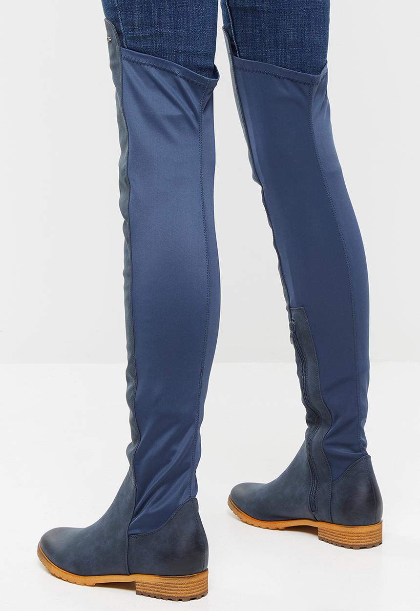 Miss Black - Krabi 7 over the knee boot - navy