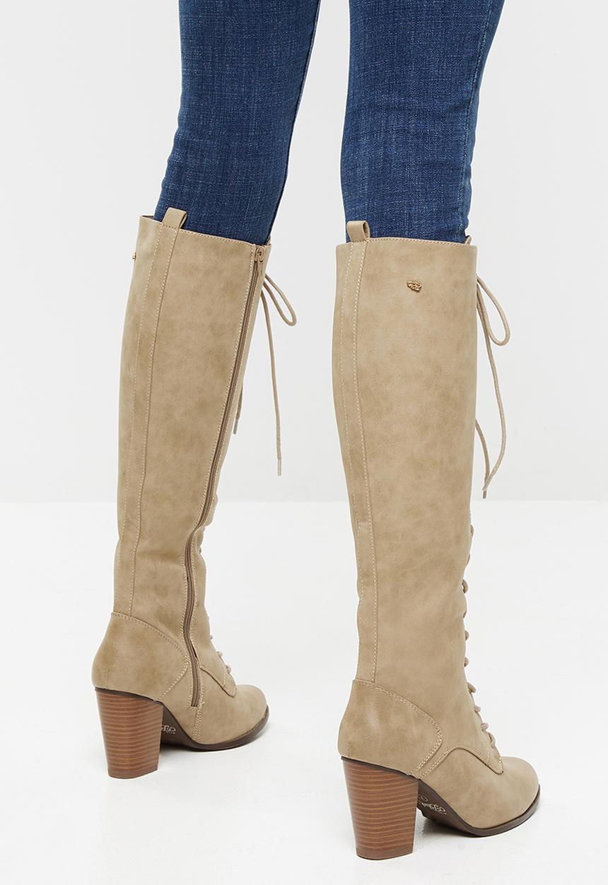 Miss Black - Ahlam 6 knee length boot - nude