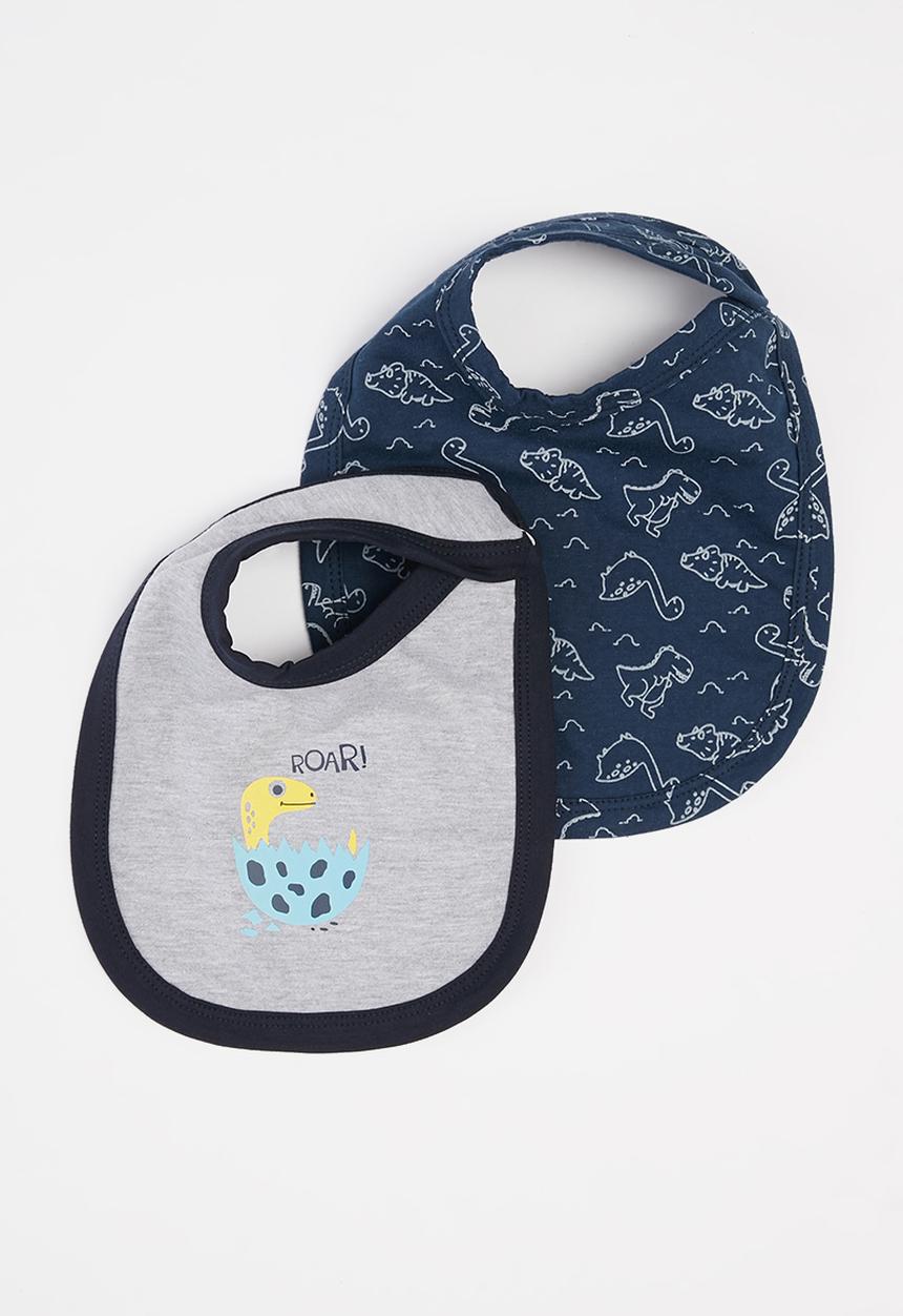 Pop Candy - 2-pack bibs - grey & navy
