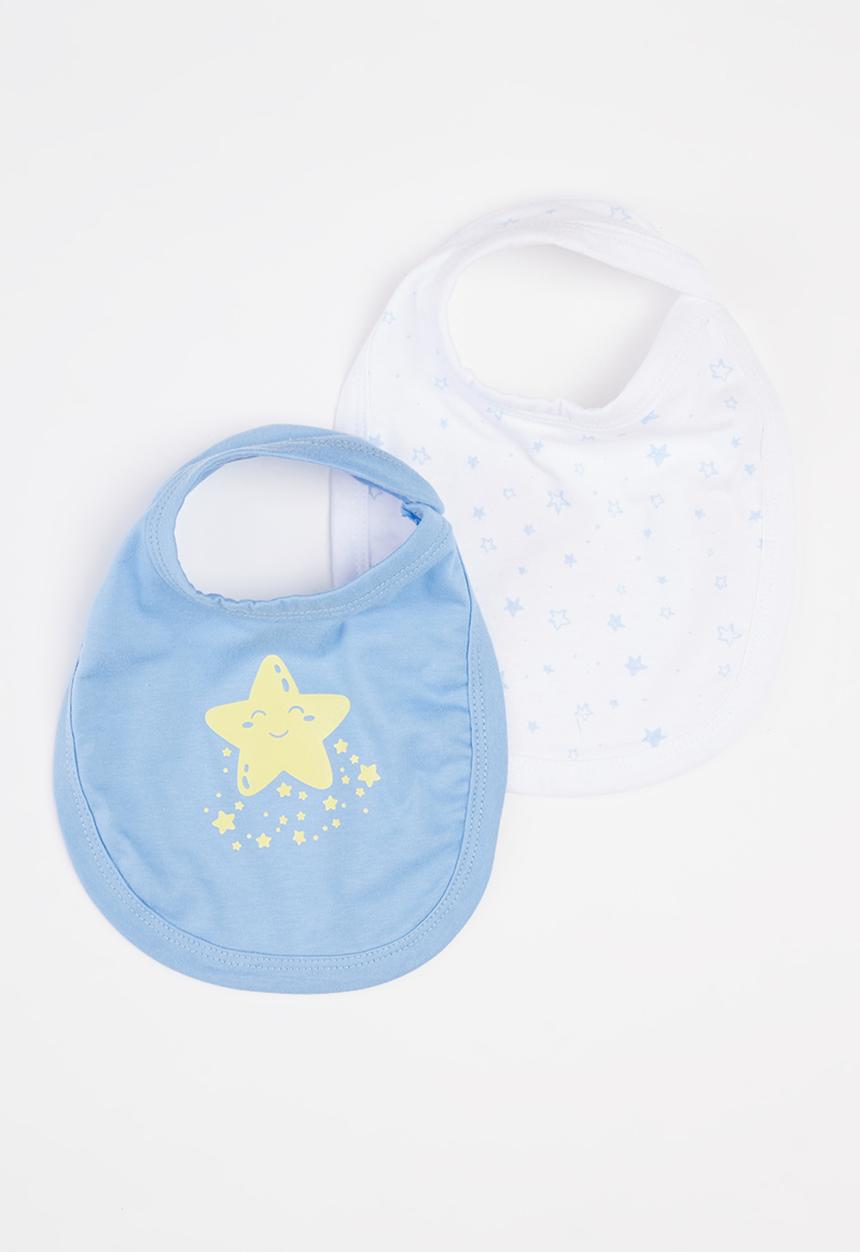 Pop Candy - 2-pack bibs - blue & white 