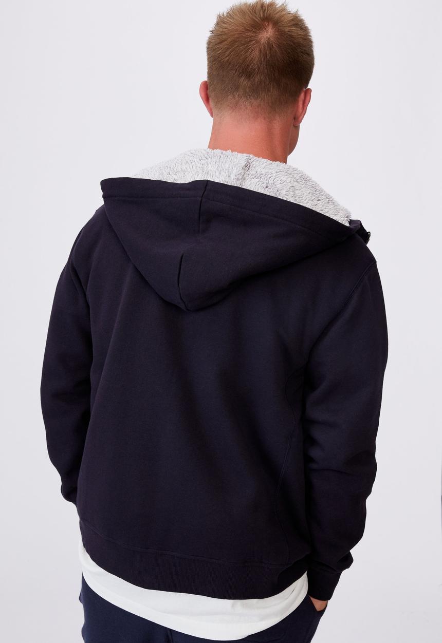 Cotton On - Sherpa zip thru - ink navy
