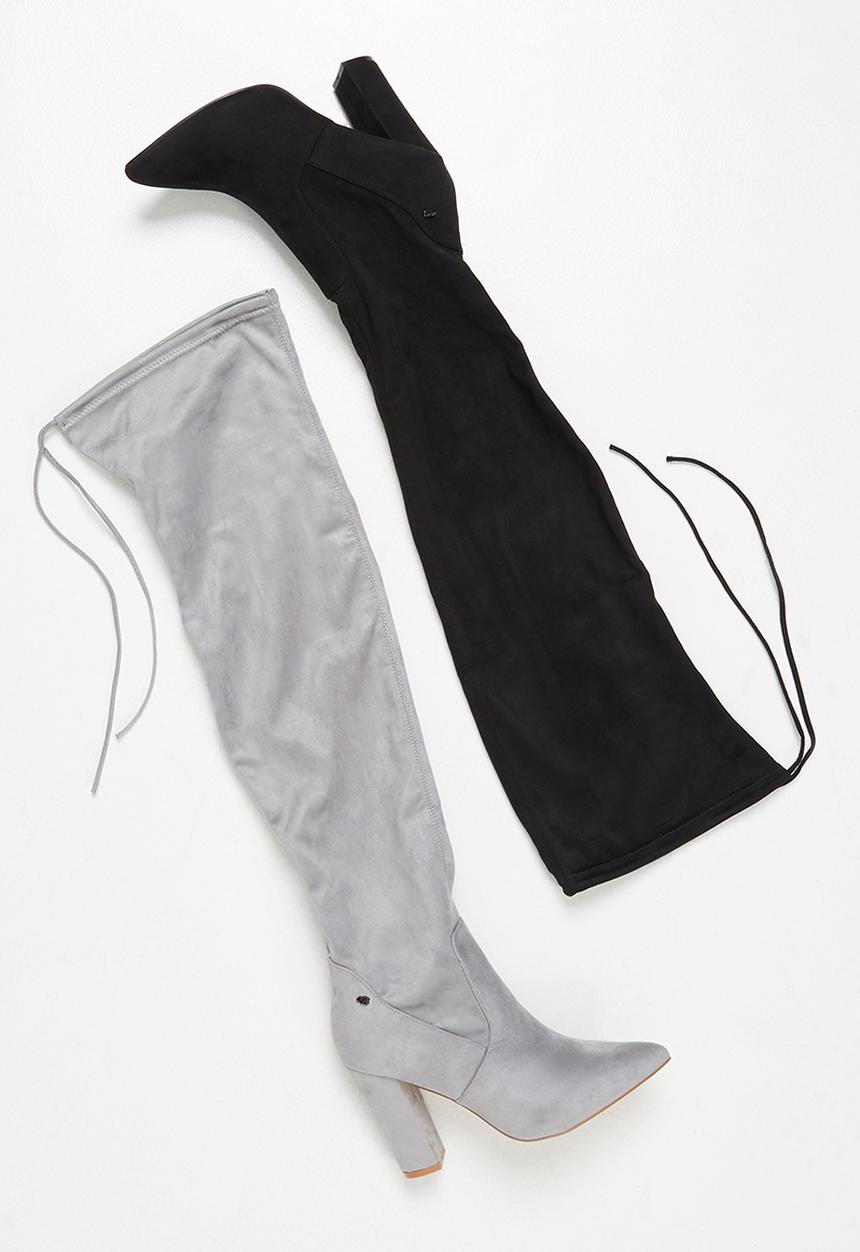Miss Black - Tonic over the knee boot - grey